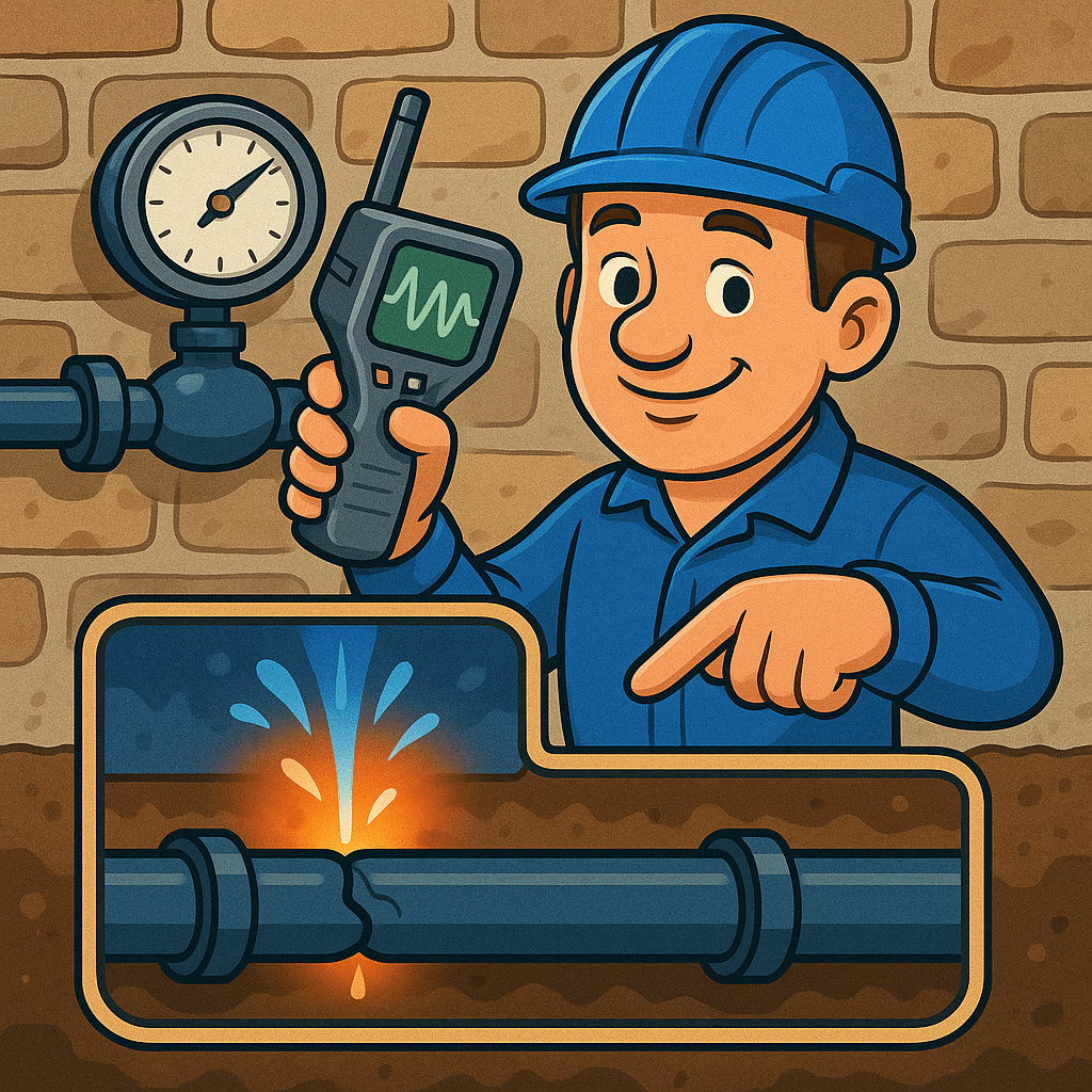 Tracer gas water leak detection Scotland specialist equipment