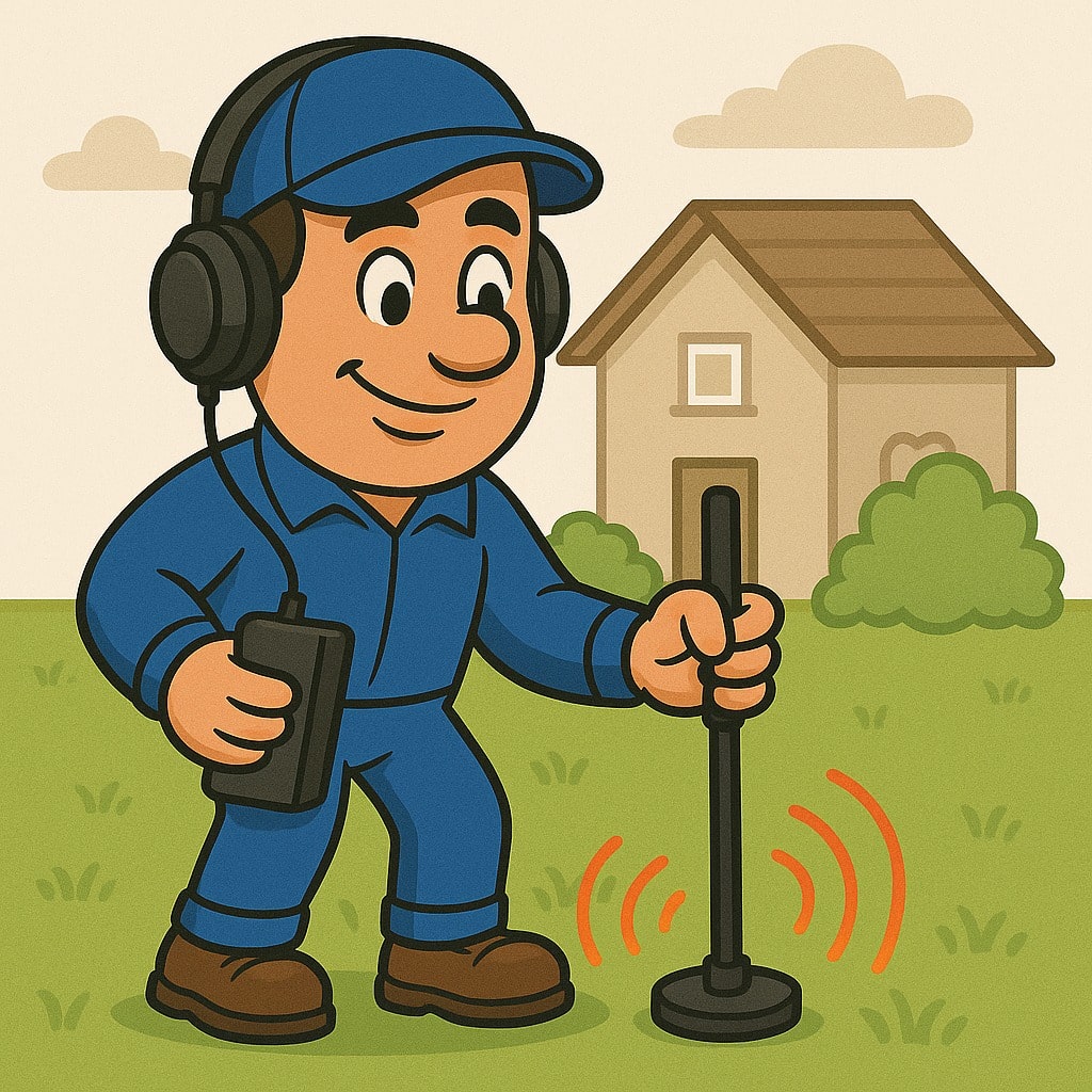 Acoustic listening leak detection equipment being used in Coulter