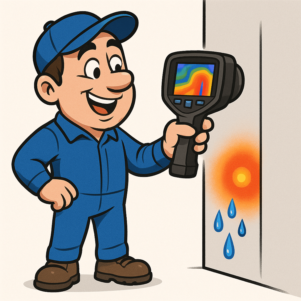 ceiling water stain — damp wall scan (Scotland Leak Detection)