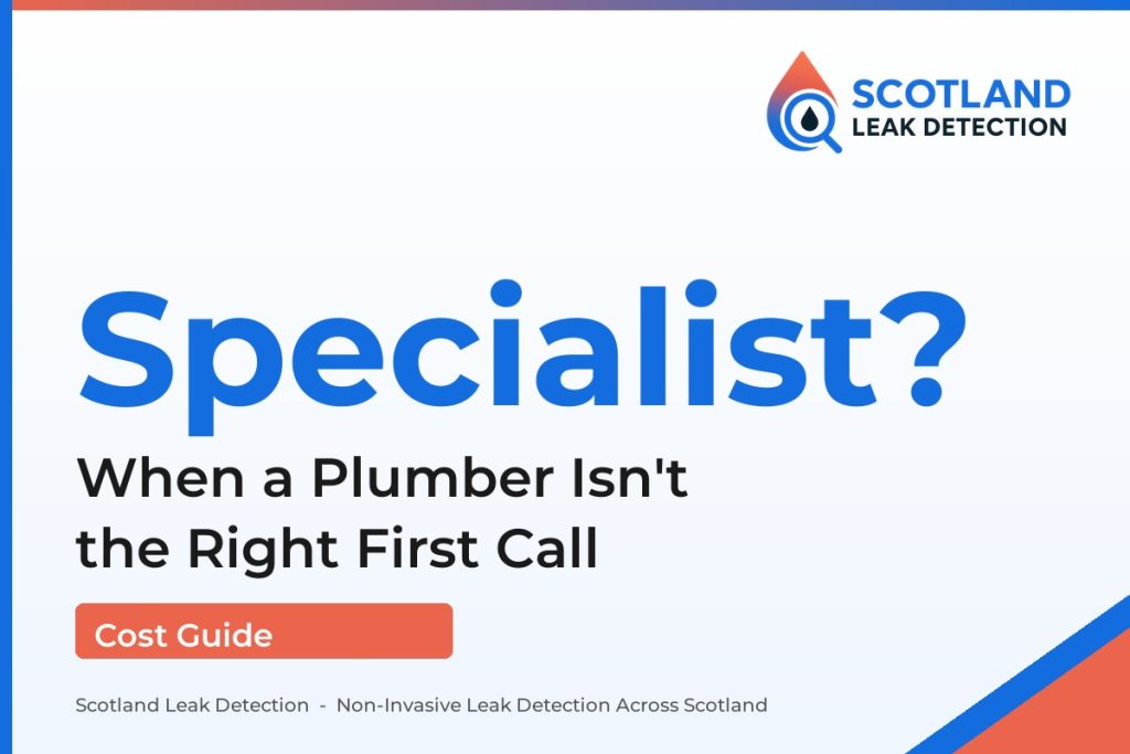 leak detection specialist vs plumber — When a Plumber Isn't the Right First Call (Scotland Leak Detection)