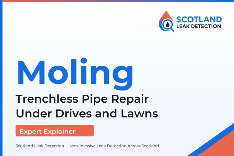 moling pipe repair — Trenchless Pipe Repair Under Drives and Lawns (Scotland Leak Detection)