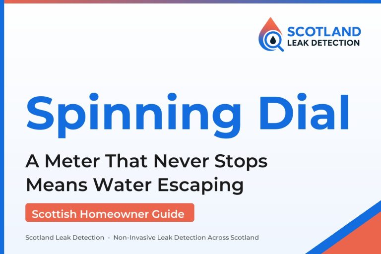 water meter spinning — A Meter That Never Stops Means Water Escaping (Scotland Leak Detection)